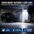 Solar Powered Outdoor LED Floodlight with Remote Control and Motion Sensor, Dual Charging via Solar and USB, Weatherproof Wall Light for Driveway Garden Patio, Choice of 6000K Daylight or 3000K Warm Glow (6000K White，2PCS)