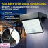 Solar Powered Outdoor LED Floodlight with Remote Control and Motion Sensor, Dual Charging via Solar and USB, Weatherproof Wall Light for Driveway Garden Patio, Choice of 6000K Daylight or 3000K Warm Glow (6000K White（1PCS）+3000K Warm（1PCS）)