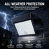 Solar Powered Outdoor LED Floodlight with Remote Control and Motion Sensor, Dual Charging via Solar and USB, Weatherproof Wall Light for Driveway Garden Patio, Choice of 6000K Daylight or 3000K Warm Glow (6000K White（1PCS）+3000K Warm（1PCS）)