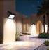 Solar Powered Outdoor LED Floodlight with Remote Control and Motion Sensor, Dual Charging via Solar and USB, Weatherproof Wall Light for Driveway Garden Patio, Choice of 6000K Daylight or 3000K Warm Glow (6000K White（1PCS）+3000K Warm（1PCS）)