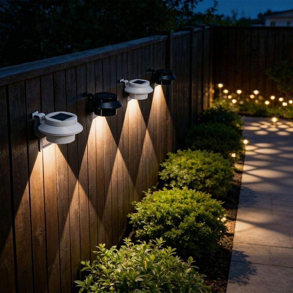 Solar Powered Smart Wall Light with Auto Dusk-to-Dawn Sensor, IP65 Waterproof Fence & Garden Accent Lighting, Available in 3000K Warm White or 6000K Cool White, Ideal for Patio, Pathway, and Courtyard Ambient Glow (8PCS, White Housing‑Cool White Light)
