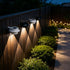 Solar Powered Smart Wall Light with Auto Dusk-to-Dawn Sensor, IP65 Waterproof Fence & Garden Accent Lighting, Available in 3000K Warm White or 6000K Cool White, Ideal for Patio, Pathway, and Courtyard Ambient Glow (8PCS, White Housing‑Cool White Light)