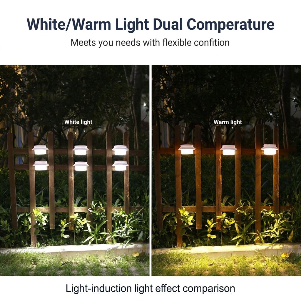Solar Powered Smart Wall Light with Auto Dusk-to-Dawn Sensor, IP65 Waterproof Fence & Garden Accent Lighting, Available in 3000K Warm White or 6000K Cool White, Ideal for Patio, Pathway, and Courtyard Ambient Glow (8PCS, White Housing‑Cool White Light)