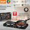 Double Burner Electric Ceramic Cooktop 2000W Countertop Hot Plate with 5-Level Temperature Control, Portable Dual Stove for Home Kitchen Cooking, Frying, Steaming, Boiling, Roasting and Daily Meal Preparation (Black)