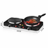 Double Burner Electric Ceramic Cooktop 2000W Countertop Hot Plate with 5-Level Temperature Control, Portable Dual Stove for Home Kitchen Cooking, Frying, Steaming, Boiling, Roasting and Daily Meal Preparation (White)