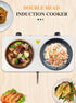 Double Burner Electric Ceramic Cooktop 2000W Countertop Hot Plate with 5-Level Temperature Control, Portable Dual Stove for Home Kitchen Cooking, Frying, Steaming, Boiling, Roasting and Daily Meal Preparation (White)