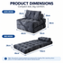 Convertible Folding Sofa Bed Pumpkin Design Corduroy Fabric Two-in-One Lounger for Living Room Bedroom Small Apartments Guest Room Daily Relaxation and Overnight Sleeping (Beige)