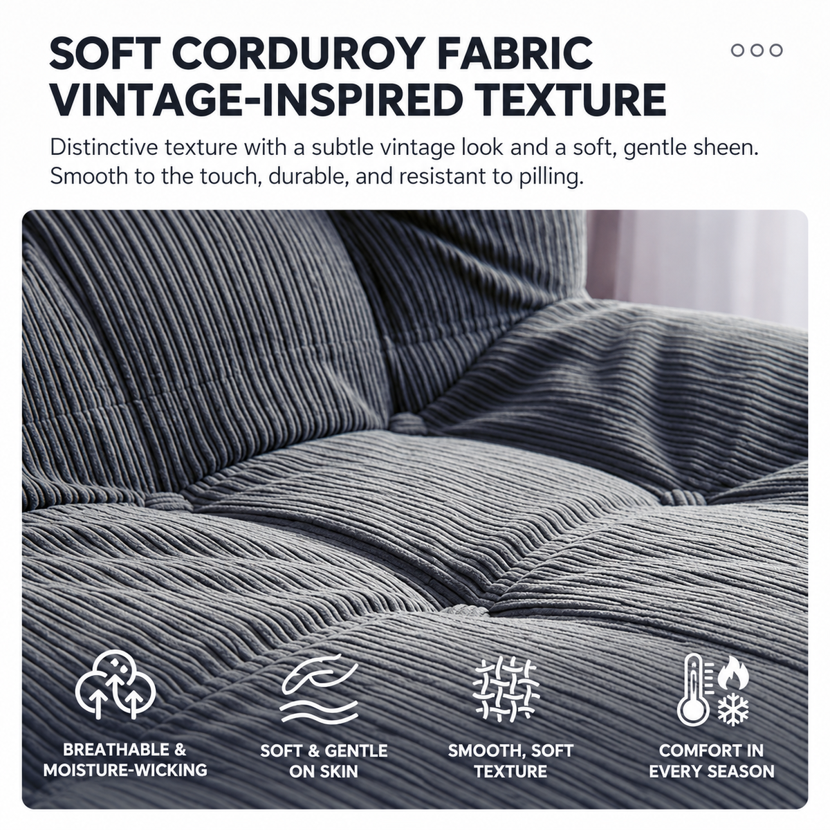 Convertible Folding Sofa Bed Pumpkin Design Corduroy Fabric Two-in-One Lounger for Living Room Bedroom Small Apartments Guest Room Daily Relaxation and Overnight Sleeping (Beige)