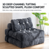 Convertible Folding Sofa Bed Pumpkin Design Corduroy Fabric Two-in-One Lounger for Living Room Bedroom Small Apartments Guest Room Daily Relaxation and Overnight Sleeping (Green)