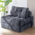 Convertible Folding Sofa Bed Pumpkin Design Corduroy Fabric Two-in-One Lounger for Living Room Bedroom Small Apartments Guest Room Daily Relaxation and Overnight Sleeping (Green)