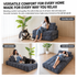 Convertible Folding Sofa Bed Pumpkin Design Corduroy Fabric Two-in-One Lounger for Living Room Bedroom Small Apartments Guest Room Daily Relaxation and Overnight Sleeping (Orange)