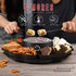 2-in-1 Electric Marshmallow Roaster and Chocolate Fondue Melting Pot with Stainless Steel Grill, Snack Tray and Forks for Cozy Home Gatherings, Date Nights and Holiday Parties (Black)