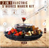 2-in-1 Electric Marshmallow Roaster and Chocolate Fondue Melting Pot with Stainless Steel Grill, Snack Tray and Forks for Cozy Home Gatherings, Date Nights and Holiday Parties (Black)