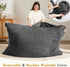 Convertible Bean Bag Sofa Chair with Memory Foam Filling, Adjustable Multi-Position Lounger for Reading, Sleeping, Gaming, and Home Office in Small Apartments and Living Rooms (Black)