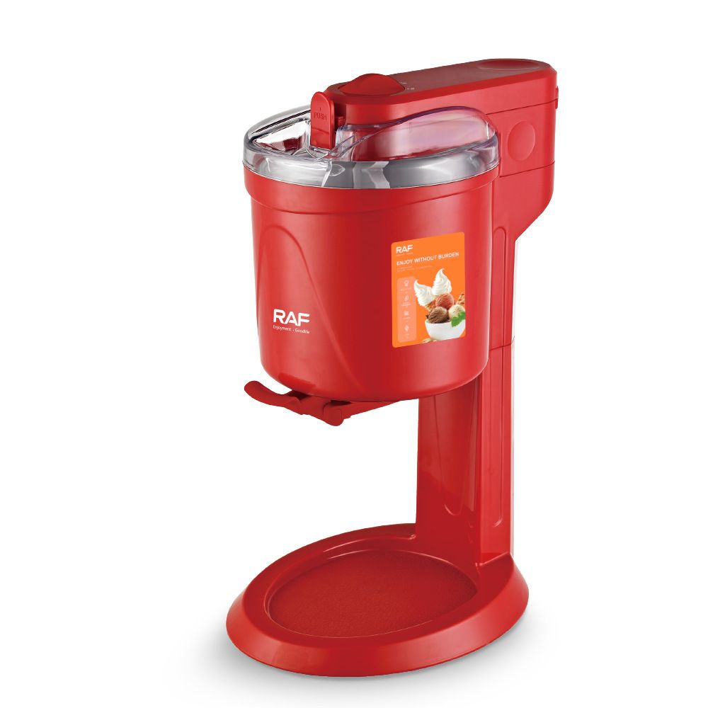 Automatic Ice Cream Maker for Home Use, Compact Countertop Machine for Fresh DIY Desserts, Soft Serve, Sorbet, Frozen Yogurt, Kids-Friendly Sweet Treats, One-Touch Operation, Easy-Clean Design (Red)
