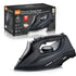 2200W Handheld Electric Steam Iron with Ceramic Soleplate, Continuous Steam and Vertical Ironing for Home Clothes Wrinkles (Black)