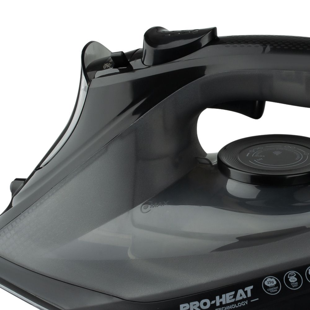 2200W Handheld Electric Steam Iron with Ceramic Soleplate, Continuous Steam and Vertical Ironing for Home Clothes Wrinkles (Black)