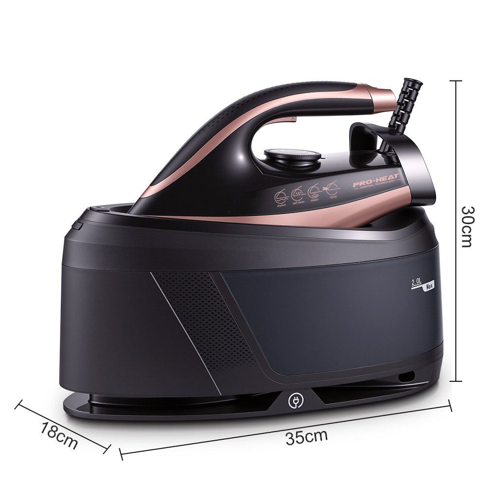 Professional Steam Station Iron with Ceramic Soleplate and Large Water Tank for Fast Wrinkle Removal on All Fabrics at Home (Black)