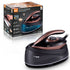 Professional Steam Station Iron with Ceramic Soleplate and Large Water Tank for Fast Wrinkle Removal on All Fabrics at Home (Black)