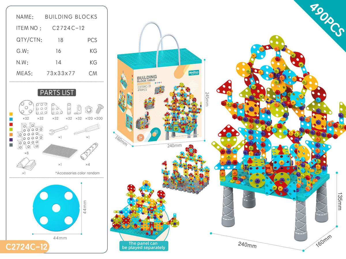 DIY Screw Assembly Building Blocks Set for Kids Ages 3-6 – Creative Educational Toy with Wrench and Screwdriver, Perfect for Parent-Child Interaction and Fine Motor Skills Development (366PCS)