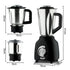 3-in-1 Electric Blender with Stainless Steel Jars, 350W Motor for Smoothies, Grinding, and Baby Food Prep in Home Kitchens (Black)