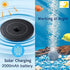Solar-Powered Aquarium Air Pump with 2000mAh Backup Battery, Dual Outlets for Fish Tank, Pond & Landscape Water Feature, Automatic Aeration Day and Night, Cordless Oxygenator for Healthy Aquatic Life (Black)