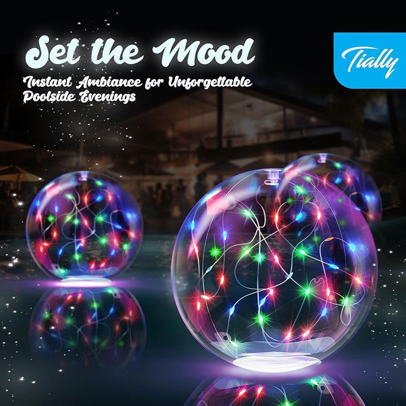 Solar-Powered Inflatable Floating Globe Lights – 2-Pack with Remote, Waterproof LED Sphere Decor for Pool, Garden, Patio & Yard, Auto On/Off, Weatherproof Ambient Lighting for Evening Parties and Outdoor Relaxation (2PCS（Warm Light）)