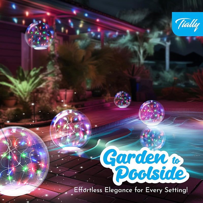 Solar-Powered Inflatable Floating Globe Lights – 2-Pack with Remote, Waterproof LED Sphere Decor for Pool, Garden, Patio & Yard, Auto On/Off, Weatherproof Ambient Lighting for Evening Parties and Outdoor Relaxation (2PCS（Warm Light）)