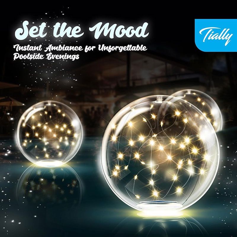 Solar-Powered Inflatable Floating Globe Lights – 2-Pack with Remote, Waterproof LED Sphere Decor for Pool, Garden, Patio & Yard, Auto On/Off, Weatherproof Ambient Lighting for Evening Parties and Outdoor Relaxation (2PCS（Warm Light）)