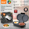 Electric Omelette Maker with Dual Non-Stick Cooking Plates, 850W Double-Sided Heating for Quick Breakfast Eggs, Patties, and Mini Pancakes in Home Kitchens (Black)