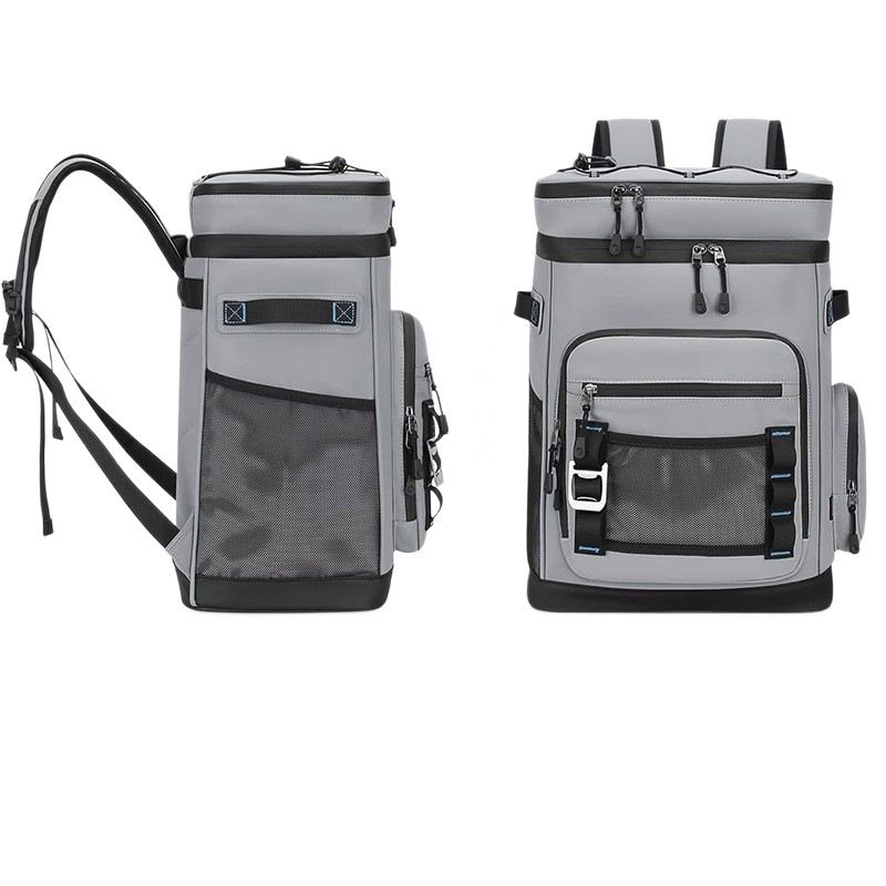 Large Capacity 30L Insulated Cooler Backpack Leakproof Waterproof Thermal Bag for Outdoor Picnic Camping Beach Fishing Travel Hiking and Day Trips (Black)