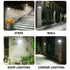 Solar Powered Motion Sensor Wall Light with Dual-Head LED Spotlight, IP65 Waterproof Outdoor Security Lamp for Patio, Doorway, Stairs, and Building Exterior, Auto On/Off at Dusk, 4 Adjustable Lighting Modes, Energy-Efficient and Weather-Resistant (3PCS)
