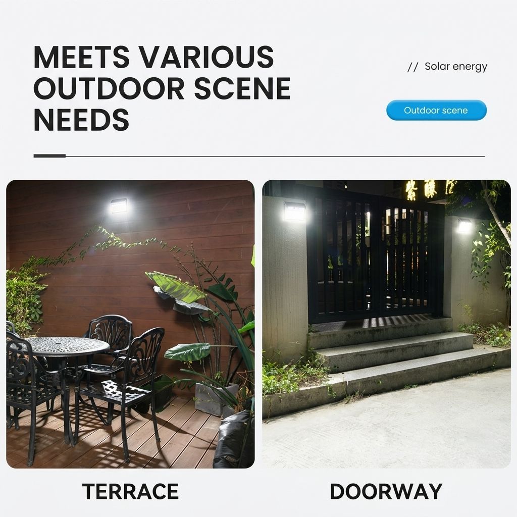 Solar Powered Motion Sensor Wall Light with Dual-Head LED Spotlight, IP65 Waterproof Outdoor Security Lamp for Patio, Doorway, Stairs, and Building Exterior, Auto On/Off at Dusk, 4 Adjustable Lighting Modes, Energy-Efficient and Weather-Resistant (4PCS)