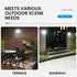 Solar Powered Motion Sensor Wall Light with Dual-Head LED Spotlight, IP65 Waterproof Outdoor Security Lamp for Patio, Doorway, Stairs, and Building Exterior, Auto On/Off at Dusk, 4 Adjustable Lighting Modes, Energy-Efficient and Weather-Resistant (4PCS)