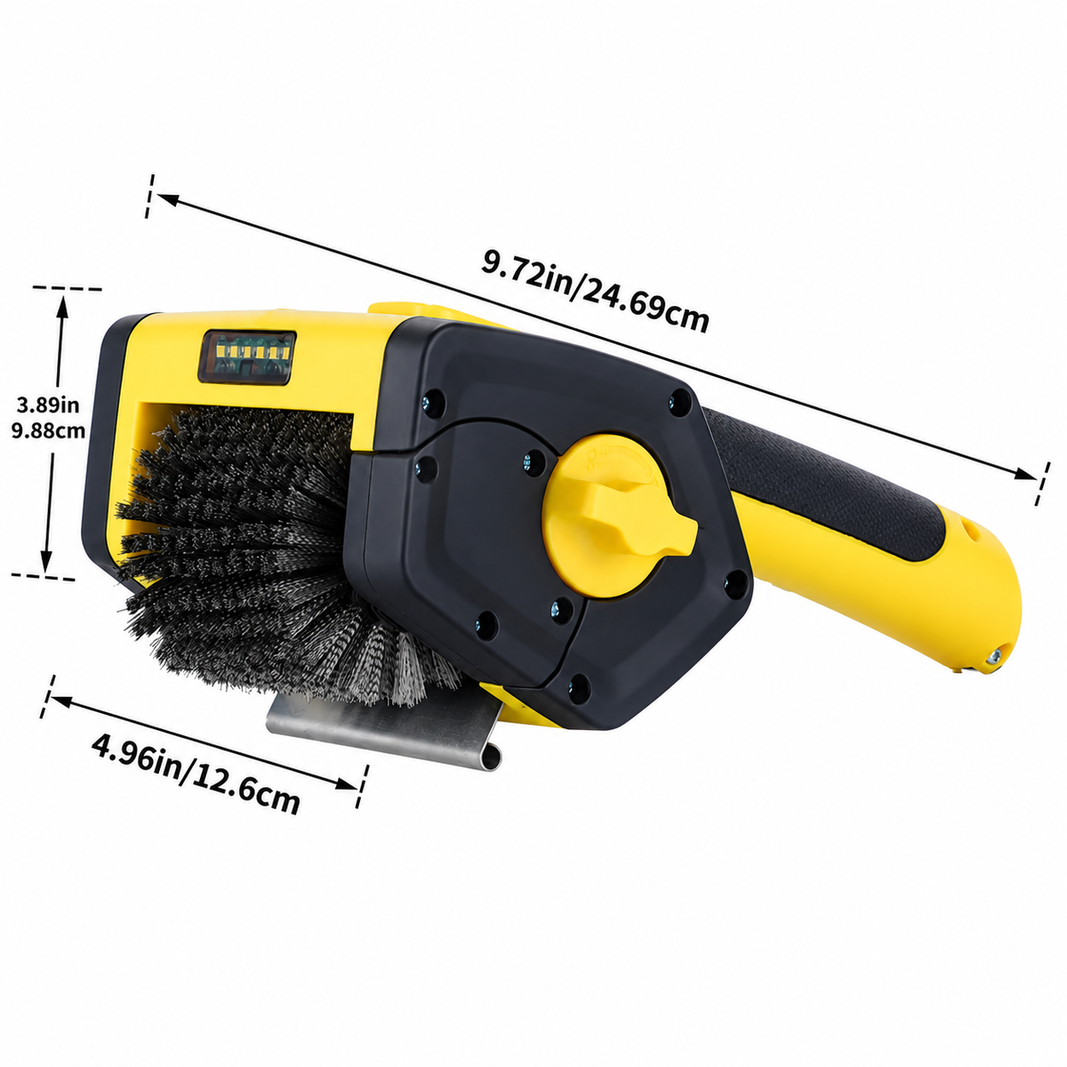 Electric BBQ Grill Cleaning Brush 3000mAh Rechargeable LED Scrubber Yellow
