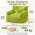 Kids Single Sofa Chair with Corduroy Fabric and Storage Pocket, Cozy Bean Bag Lounger for Children Bedroom and Home Reading Nook (DarkGrey)