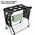 Foldable Pet Grooming Table with Stainless Steel Frame and Breathable Mesh Surface for Bathing Nail Trimming Hair Drying Ear Cleaning and Daily Coat Care at Home or Outdoors (6 Hole Black (Large))