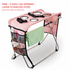 Foldable Pet Grooming Table with Stainless Steel Frame and Breathable Mesh Surface for Bathing Nail Trimming Hair Drying Ear Cleaning and Daily Coat Care at Home or Outdoors (6 Hole Black (Large))