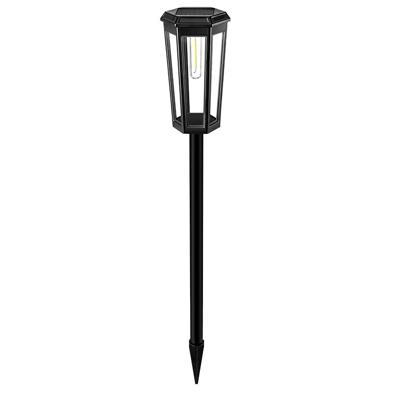 Solar Powered Hexagonal Tungsten Pathway Lights with Warm White Glow, Automatic On/Off, Weatherproof Spike Design for Garden, Lawn, Walkway, and Patio Decorative Illumination (2PCS)