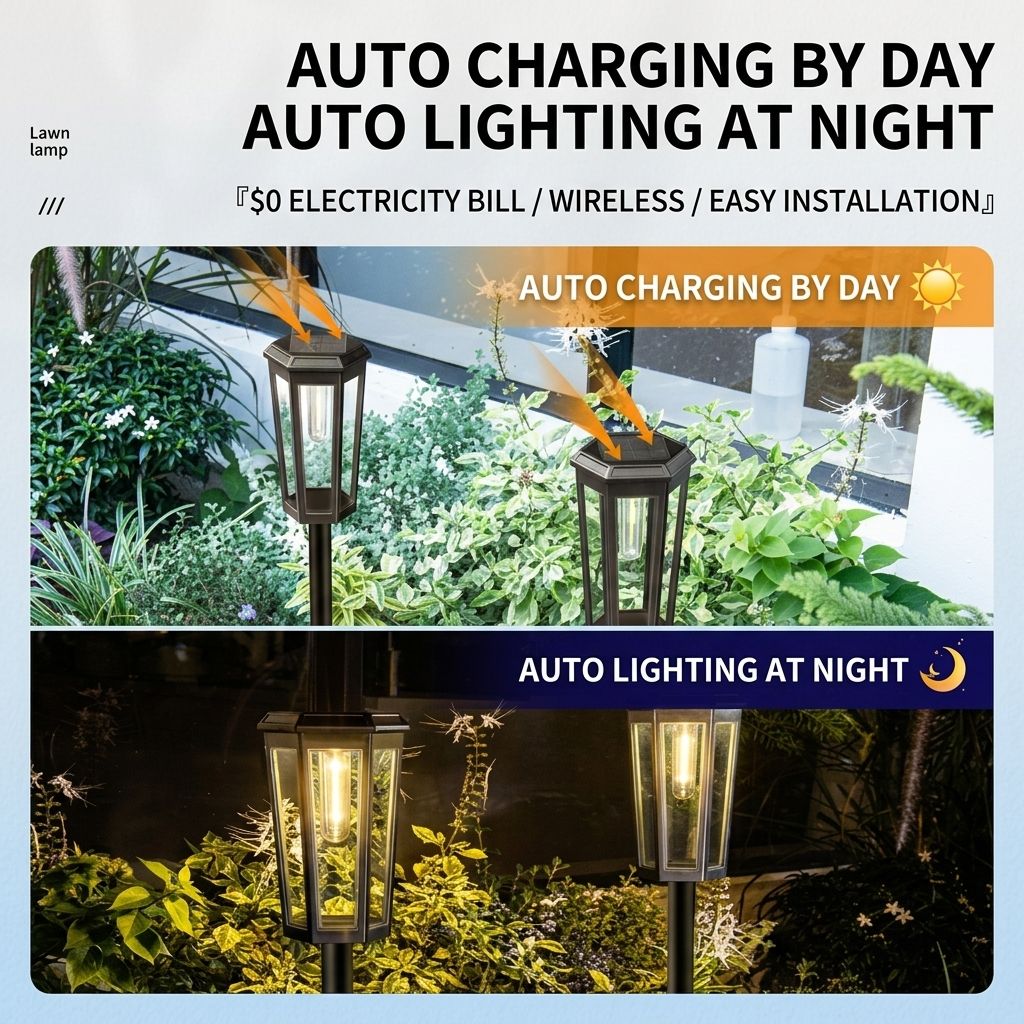 Solar Hexagonal Tungsten Pathway Lights 8-Pack, 2700K Warm Glow, 631mm Height