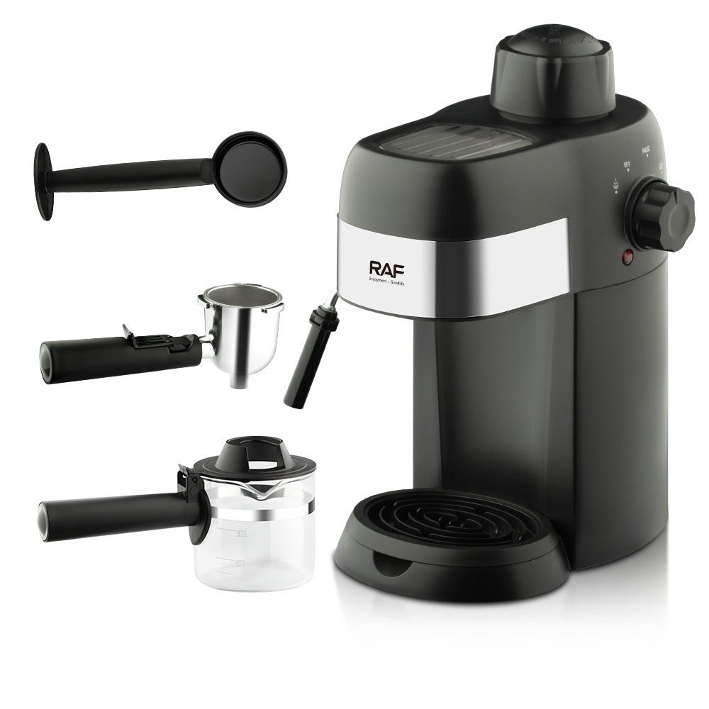 Compact 3.5Bar Semi-Automatic Espresso Machine with Steam Milk Frother for Home, Office, and Small Kitchen Use (Black)
