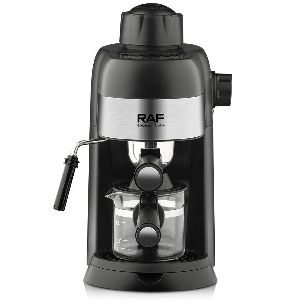 Compact 3.5Bar Semi-Automatic Espresso Machine with Steam Milk Frother for Home, Office, and Small Kitchen Use (Black)