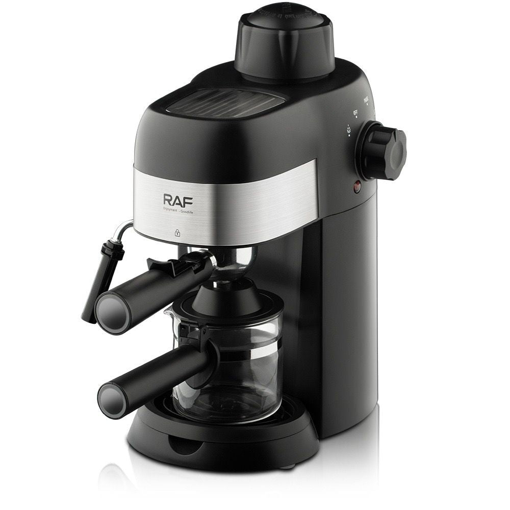 Compact 3.5Bar Semi-Automatic Espresso Machine with Steam Milk Frother for Home, Office, and Small Kitchen Use (Black)