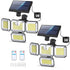 Brighten your outdoors with this four-head solar motion sensor wall light, featuring 333 super-bright LEDs, adjustable panels, and a separate solar panel for flexible installation. Perfect for front doors, garages, patios, and pathways, it delivers powerf