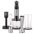 5-in-1 Handheld Immersion Blender Set with 500W Motor, Stainless Steel Blades, 700ml Beaker, Chopper Bowl, Whisk and Masher Attachments for Smoothies, Baby Food, Soups and Baking (Silver)
