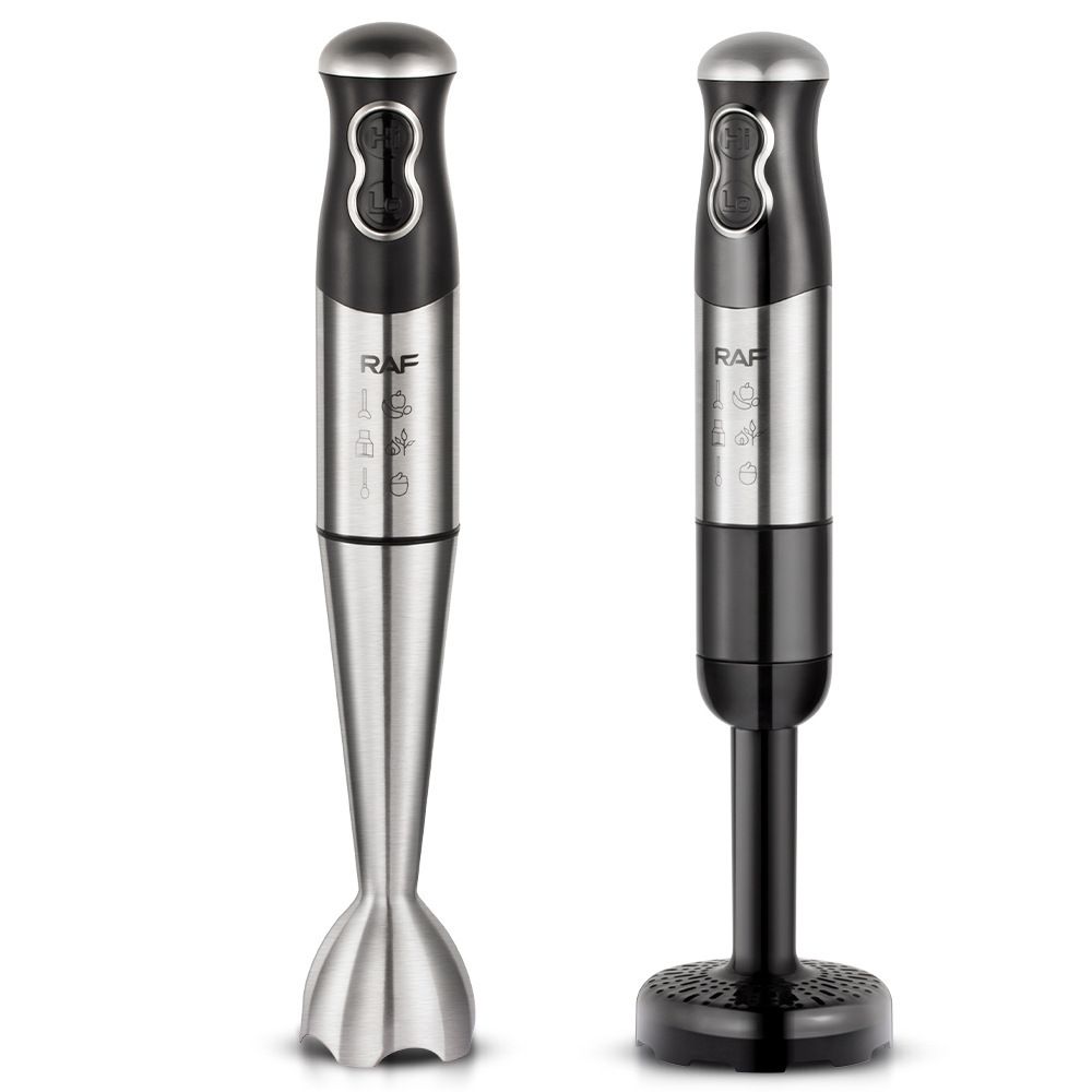 5-in-1 Handheld Immersion Blender Set with 500W Motor, Stainless Steel Blades, 700ml Beaker, Chopper Bowl, Whisk and Masher Attachments for Smoothies, Baby Food, Soups and Baking (Silver)