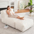 Ergonomic Bean Bag Chaise Lounger with Vertical Plush Fabric and High-Density Foam for Living Room Reading, Napping, and TV Watching (Beige)