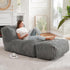Ergonomic Bean Bag Chaise Lounger with Vertical Plush Fabric and High-Density Foam for Living Room Reading, Napping, and TV Watching (Beige)