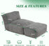 Ergonomic Bean Bag Chaise Lounger with Vertical Plush Fabric and High-Density Foam for Living Room Reading, Napping, and TV Watching (Blush)