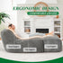 Ergonomic Bean Bag Chaise Lounger with Vertical Plush Fabric and High-Density Foam for Living Room Reading, Napping, and TV Watching (Grey)